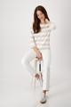 Ringel-Sweatshirt mit Pailletten 38 - Warm Sand Ringel