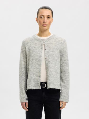 SLFLULU NEW LS KNIT CARDIGAN NOOS M Normal geschnitten - Light Grey Melange