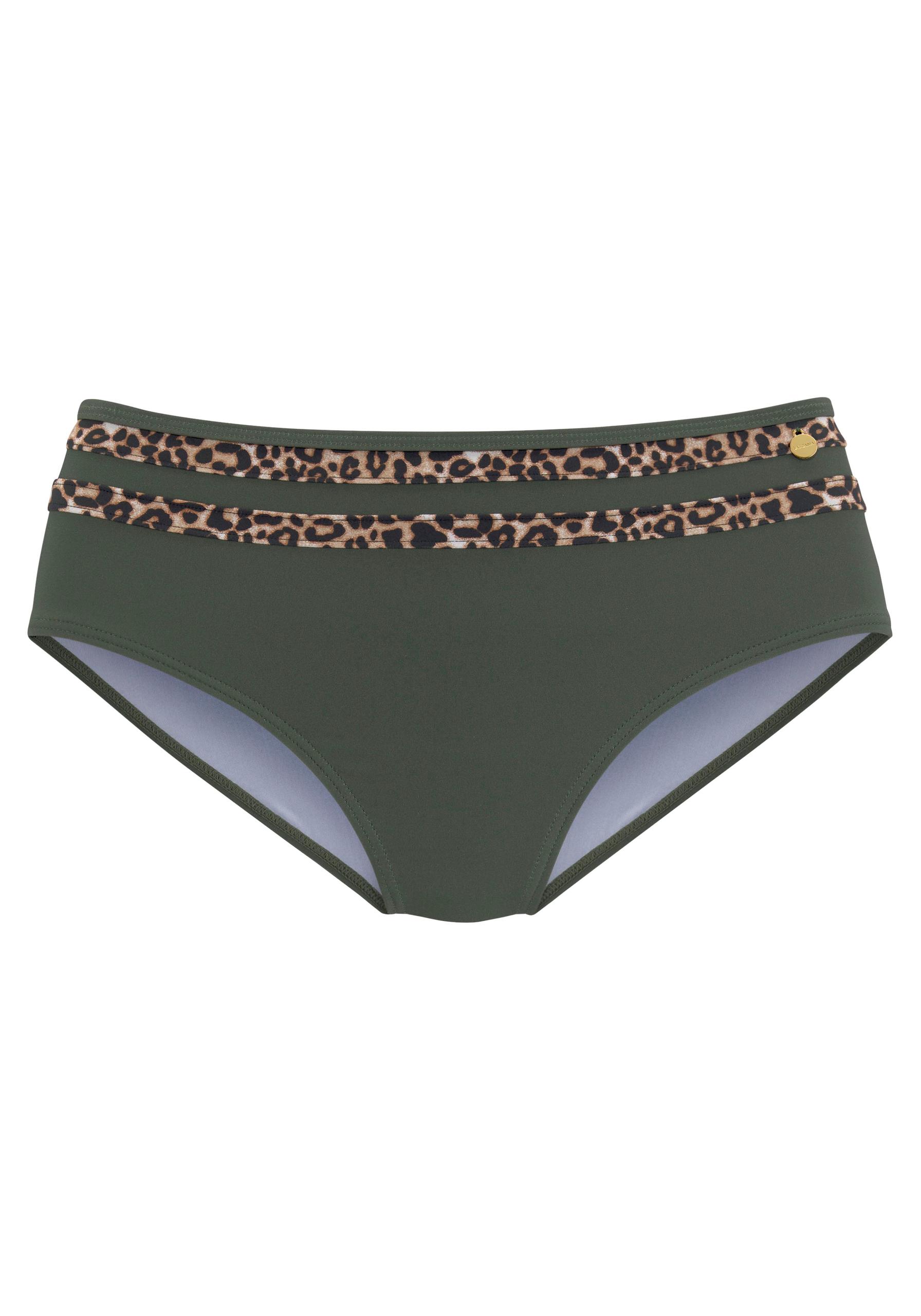 lascana Bikinihose Highwaist 46 - Oliv-leo