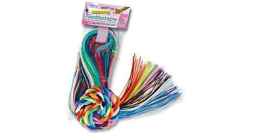 Folia Flechtschnüre Scoubidou Regenbogen, 100 Stück
