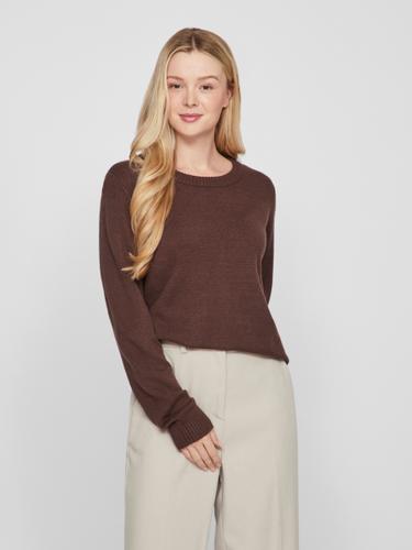 VIRIL O-NECK L/S KNIT TOP - NOOS S Normal geschnitten - Coffee Bean