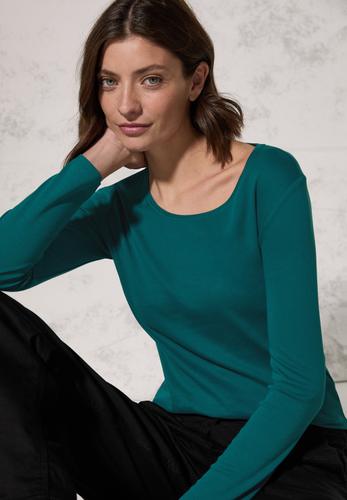 Shirt mit Rundhals XXL - Petrol Green