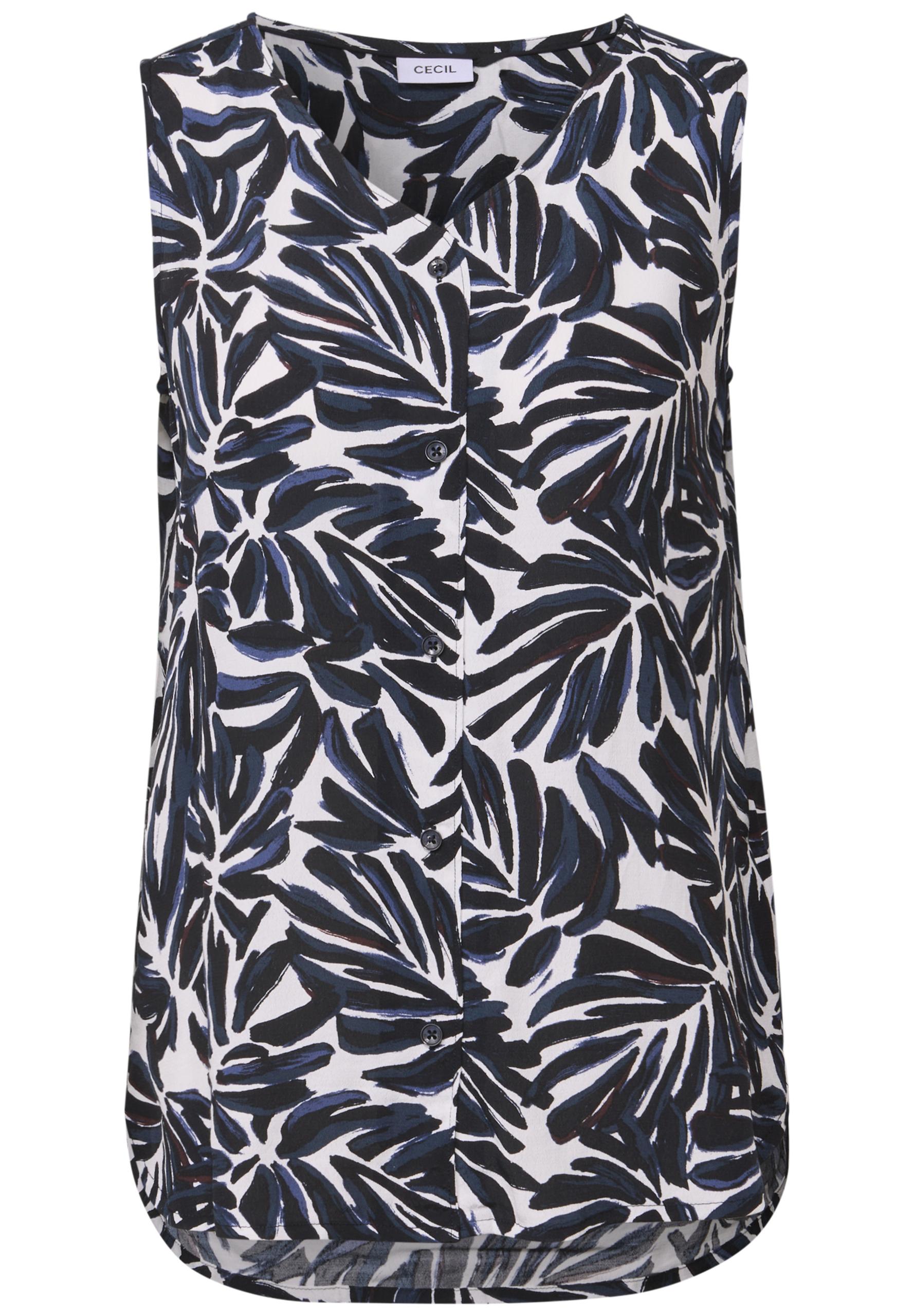 Gemustertes Blusentop L - Urban Dark Blue