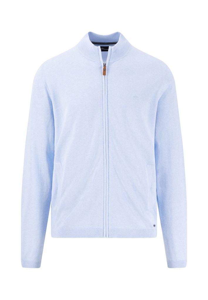 Cardigan Zip, small structure Blau M