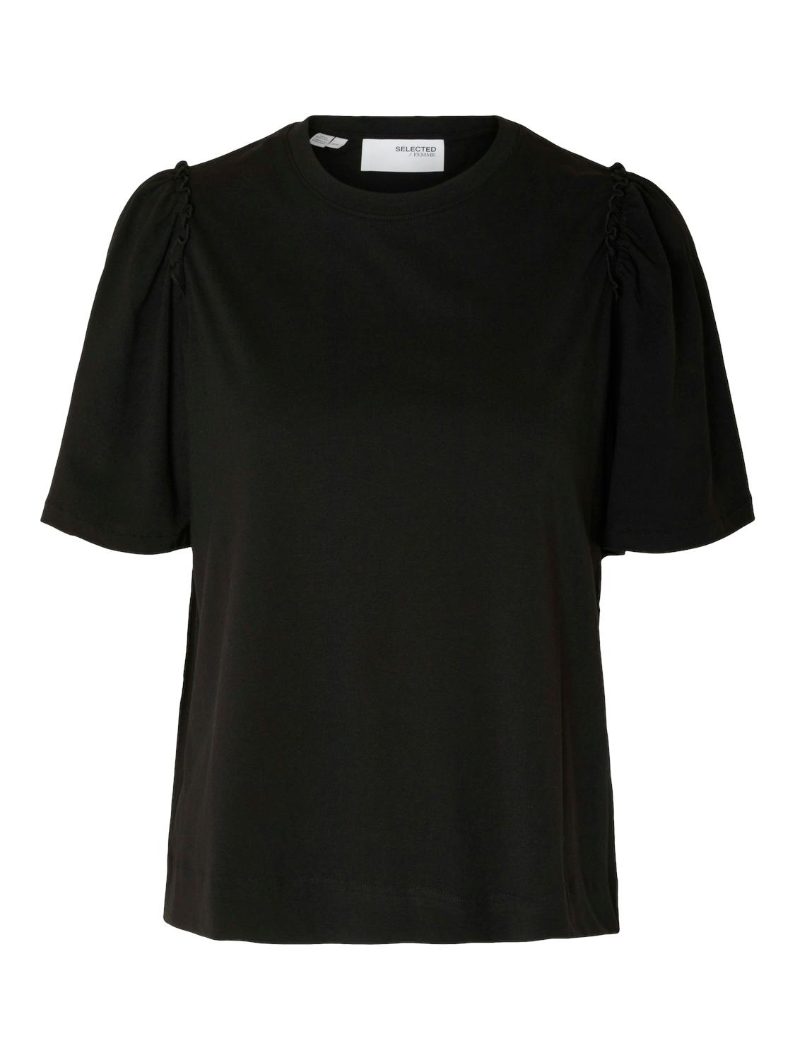 SLFPENELOPE 2/4 RUFFLE TEE NOOS XL Normal geschnitten - Black