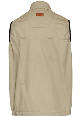 Outdoor-Weste mit Stehkragen 60 Regular Fit - Khaki