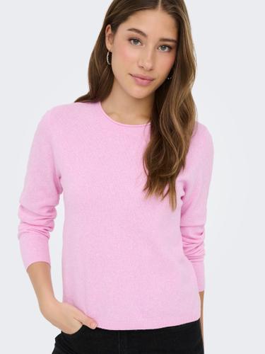 ONLLOYAL LS ONECK KNT NOOS XL Knit Fit - Super Pink