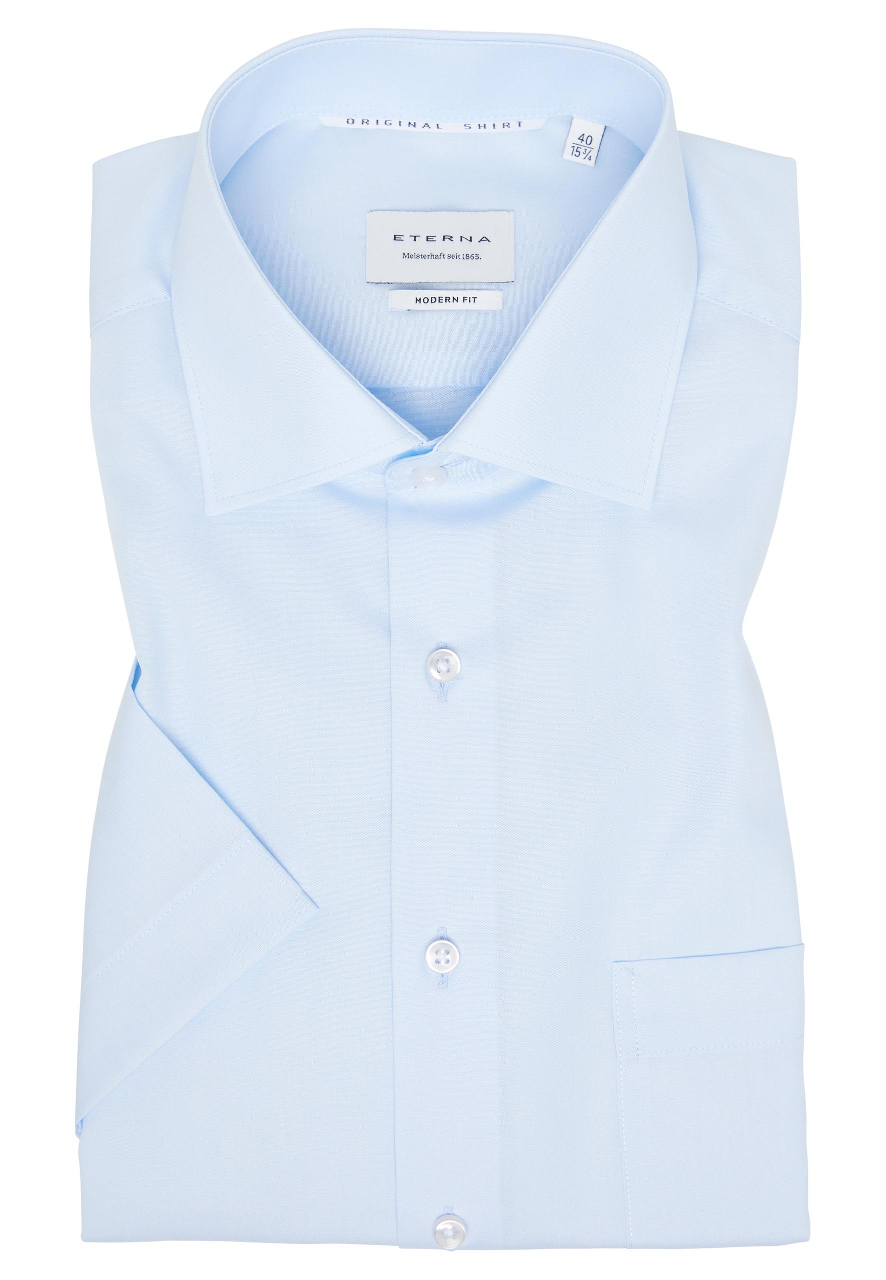 Original Shirt Popeline Kurzarm 42/Kurzarm MODERN FIT - Hellblau