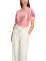 Ringel-T-Shirt aus Baumwoll-Ripp 44 - Flame Red