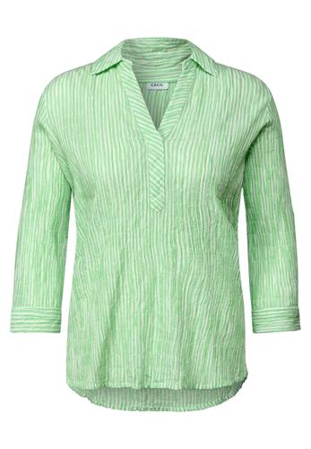 Gestreifte Seersucker Bluse S - Iced Neon Green