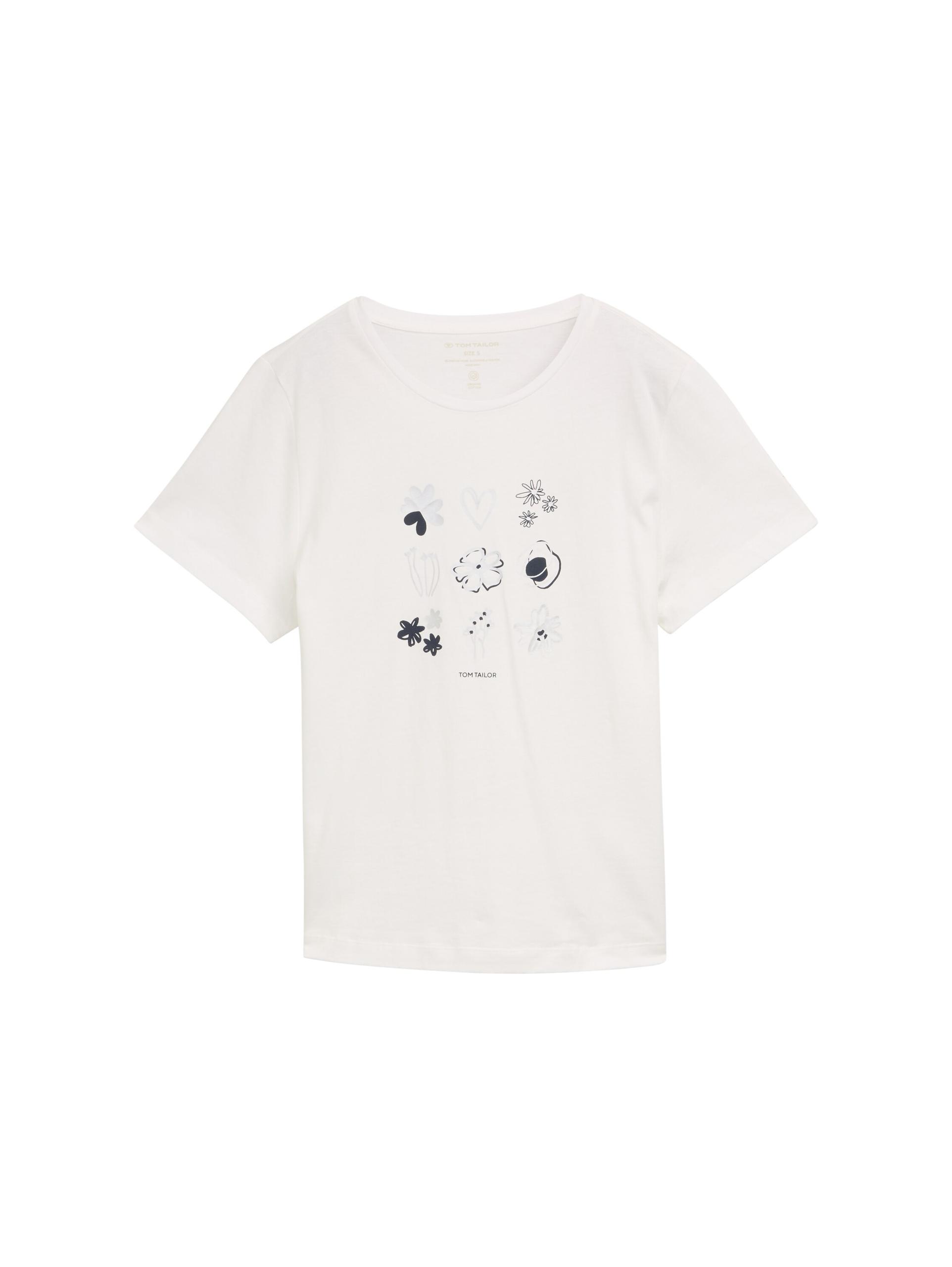 T-Shirt mit Print XL Regular Fit - Soft Clear White