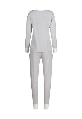 SKINY Damen Pyjama lg. Night In Mix &amp; Match 36 - Grey Melange