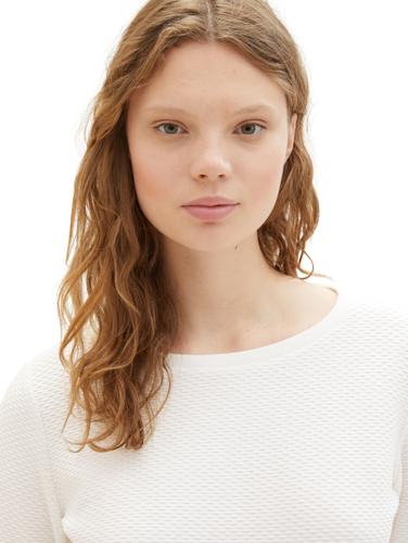 Sweatshirt mit Raffungen L Slim Fit - Off White