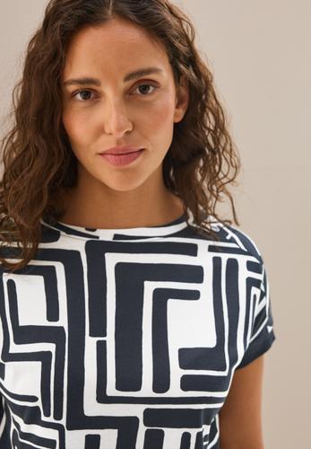 Print-Shirt mit Knopfdetail L - Universal Blue