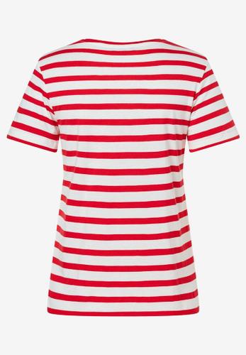 Streifenshirt mit Paillettenschrift Frühjahrs-Kollektion Rot 36