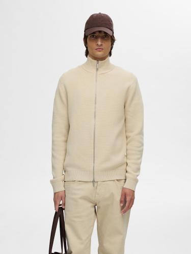 SLHDANE LS KNIT STRUCTURE FULL ZIP Grau S