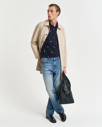 Graphic Poloshirt Boots-Stickerei M - Evening Blue