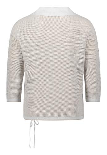 Strickpullover 36 Lässig - Patch Cream/Beige