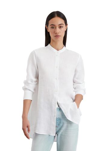 A-Shape-Leinenbluse regular Weiß 34