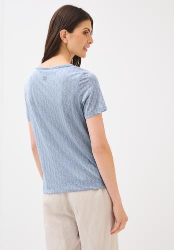Ausbrenner-Shirt mit Wording XXL - Mountain Blue