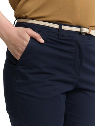 Plus Size - Slim Chino Hose mit Gürtel 52 Slim Fit - Sky Captain Blue