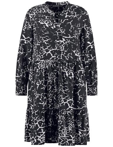 Ausgestelltes Stufenkleid mit Unterkleid 50 A-Linie | Ausgestellt - Navy Gemustert