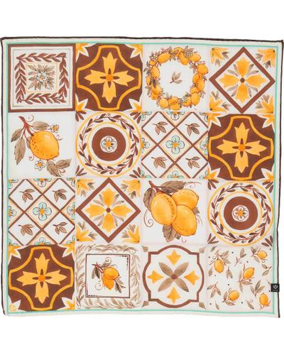 Nickituch Seidentuch mit sommerlichem Zitronen-Design OS - Tiger's Eye