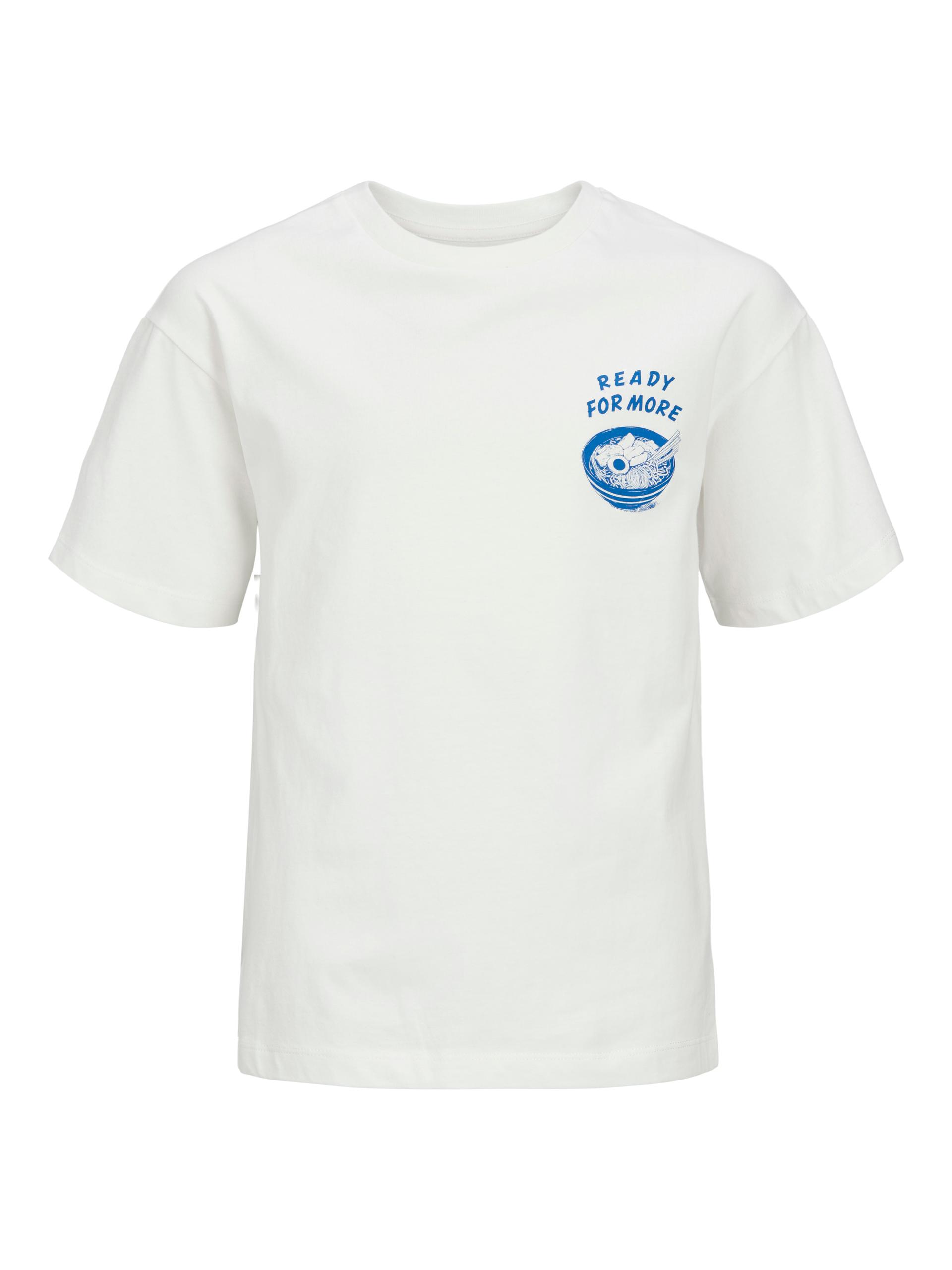JJCHARGE PRINTED TEE SS CREW NECK JNR 152 Locker geschnitten - Cloud Dancer