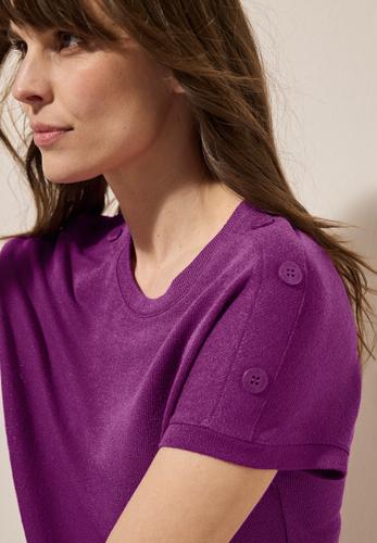 Strukturshirt mit Knöpfen L - Anemone Pink