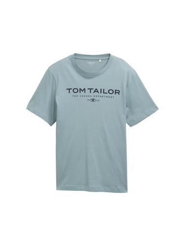 T-Shirt aus Baumwolle mit Logo-Print XL Regular Fit - Grey Mint
