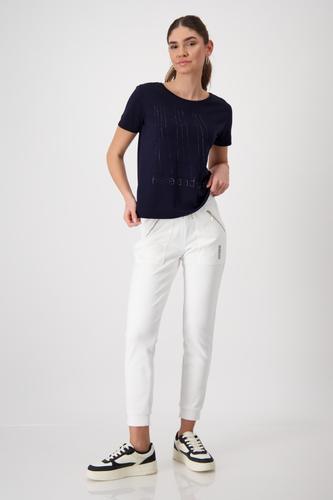 T-Shirt mit Strassschrift 42 - Deep Ocean
