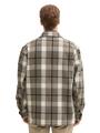 Flanell Karo-Jacke mit Brusttaschen XXL Regular Fit - Grey Beige Melange Big Check