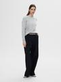 SLFLULU LS KNIT O-NECK B NOOS M Normal geschnitten - Light Grey Melange