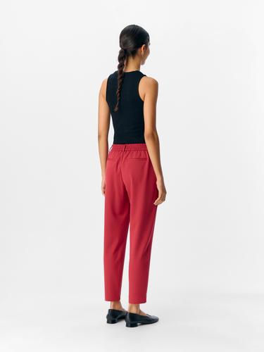 OBJLISA SLIM PANT NOOS 44 Gerade geschnitten - Karanda Red