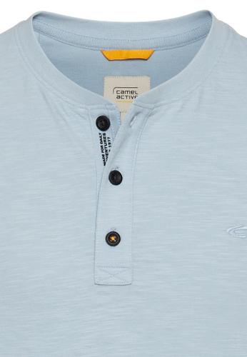 Kurzarm Henley aus Organic Cotton Blau 3XL