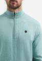 Pullover SU Collar Half Zip 2 Coloured Melange XXL Regular Fit - Arctic Blue