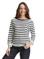 Strickpullover mit Streifenmuster XXL Regular Fit - Offwhite Green Navy Stripe
