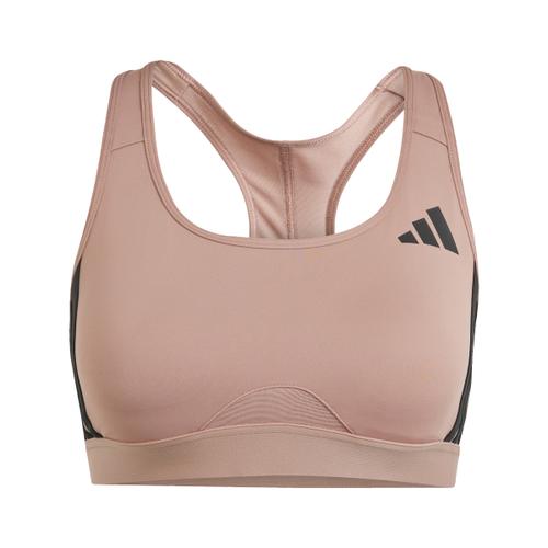 ADIDAS Damen BH Powerreact Train Medium-Support 3-Streifen M/CD in Braun