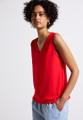 Jersey-Top mit Häkeldetails Rot 36