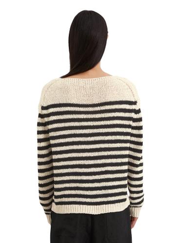 Gestreifter Pullover loose Mehrfarbig XL