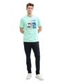 T-Shirt mit Foto-Print L Regular Fit - Bright Mint Green