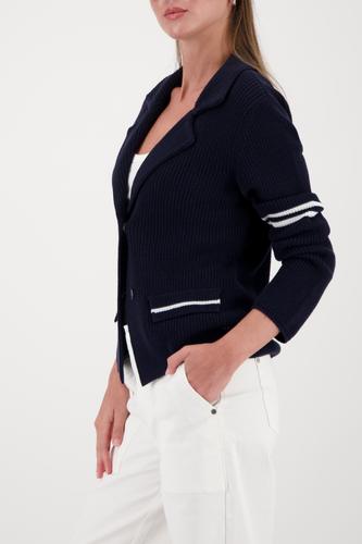 Strickblazer mit Streifendetails 36 - Marine