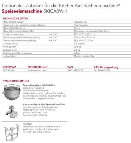 KitchenAid Eismaschine 5KICA0WH - Default Title
