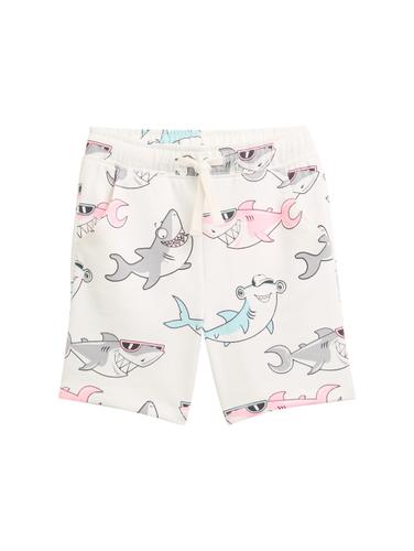 Sweat-Shorts mit Allover-Print 128/134 Loose Fit - Colorful Shark Design
