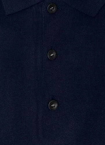 Pullover Polokragen Knopf 1/1 Arm Blau 48