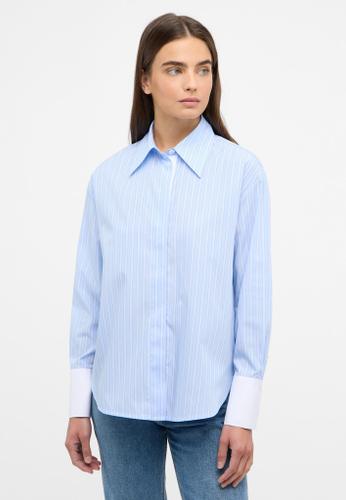 Bluse Popeline Langarm Blau 38/Langarm