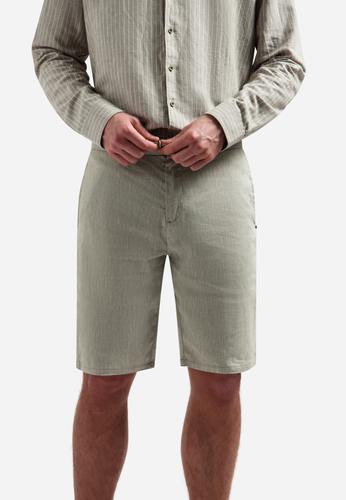 Short Chino With Linen M Regular Fit - Taupe