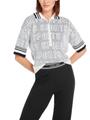 Weites Polo Shirt mit Zipp 38 - White And Black
