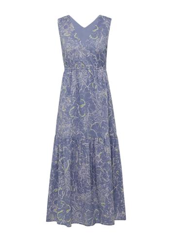 Kleid 34 - Blau|mehrfarbig