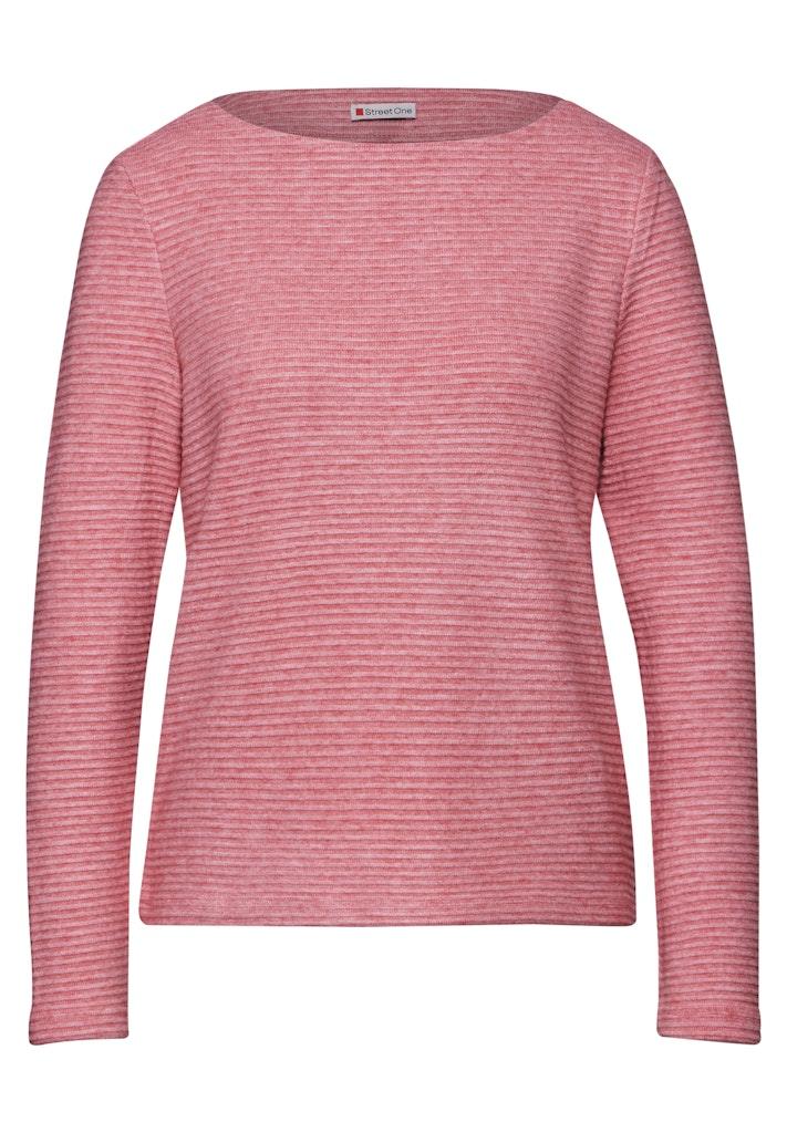 Strick-Look Strukturshirt Rosa 42
